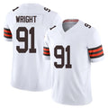 C.Browns #91 Alex Wright Player White Vapor F.U.S.E. Limited Home Game Kdoa Stitched Jerseys