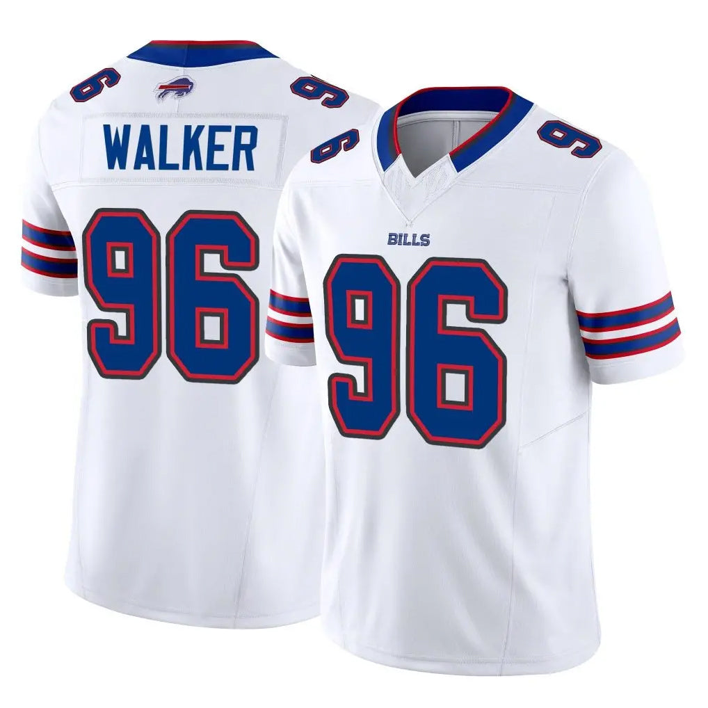 B.Bills #96 Deone Walker Player White Vapor F.U.S.E. Jersey Limited Home Game Kdoa Stitched Jerseys