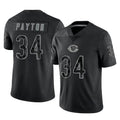 C.Bears #34 Walter Payton Player Black REFLECTIVE Limited Game Kdoa Stitched Jerseys