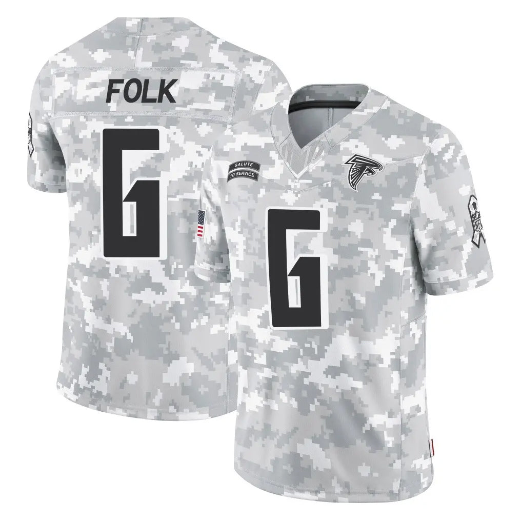 A.Falcons #6 Nick Folk Player Camo Salute to Service Limited Kdoa Stitched Jerseys