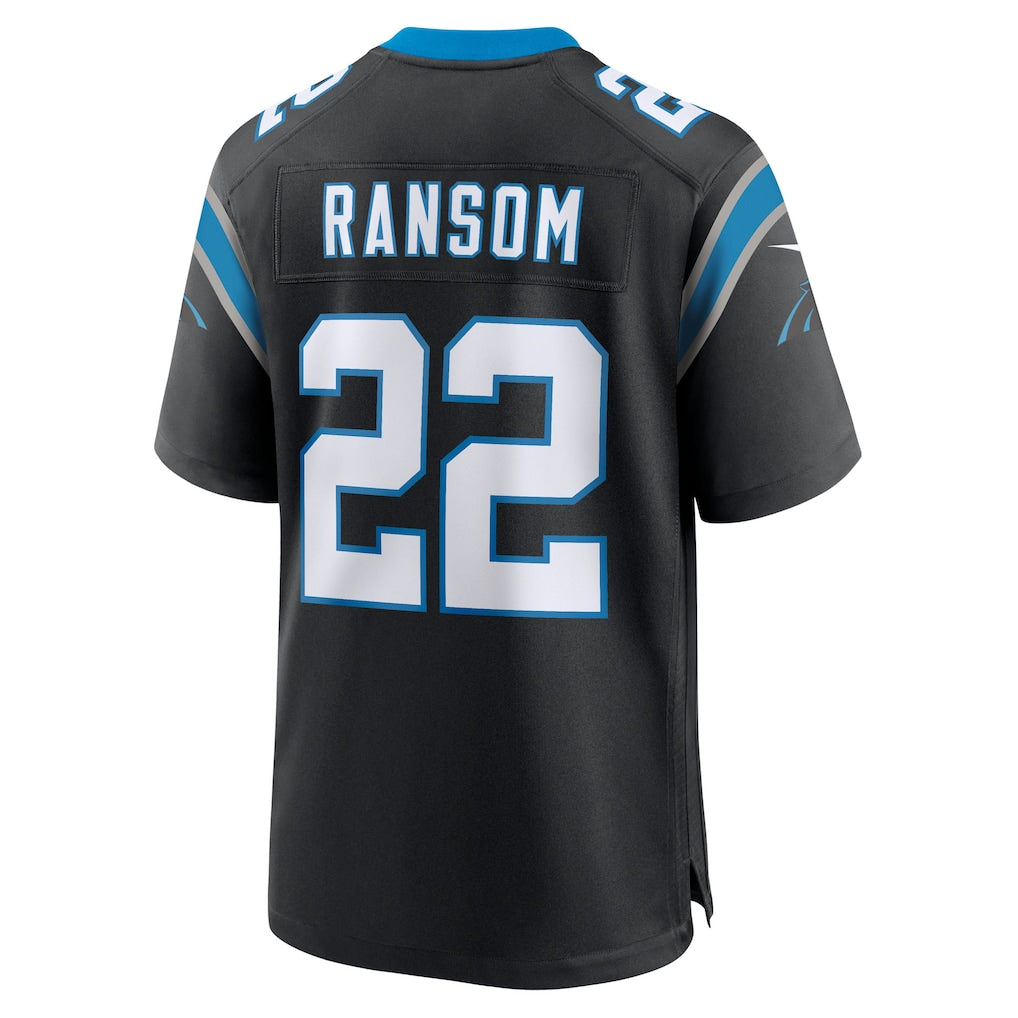 Kdoa C.Panthers #22 Lathan Ransom Black Team Game Jersey