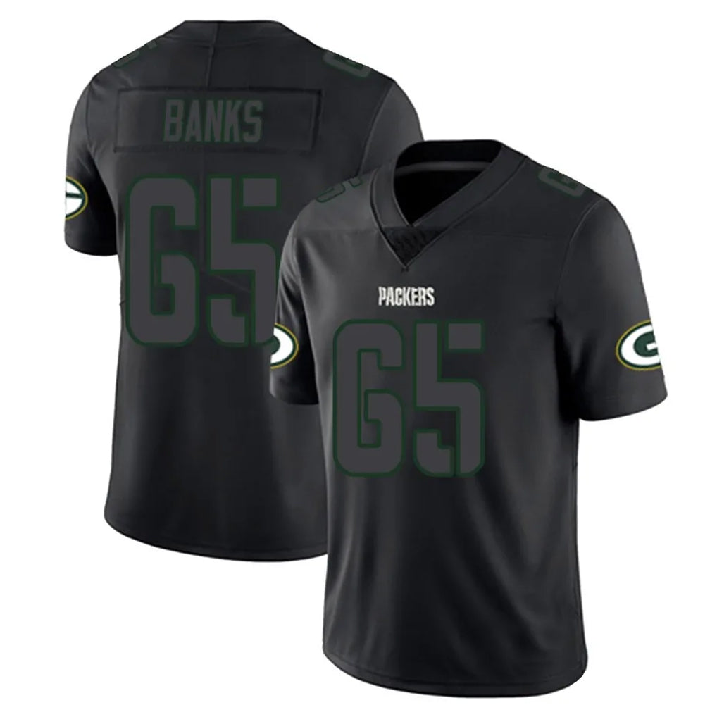 GB.Packers #65 Aaron Banks Player Black Impact Limited Home Game Kdoa Stitched Jerseys