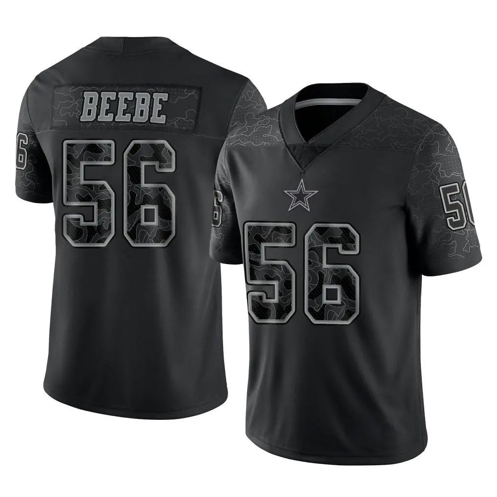D.Cowboys #56 Cooper Beebe Player Black Limited Reflective Home Game Xdoa Stitched Jerseys