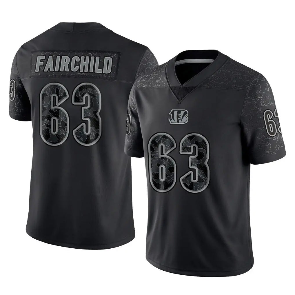 C.Bengals #63 Dylan Fairchild Player Black Reflective Limited Game Kdoa Stitched Jerseys