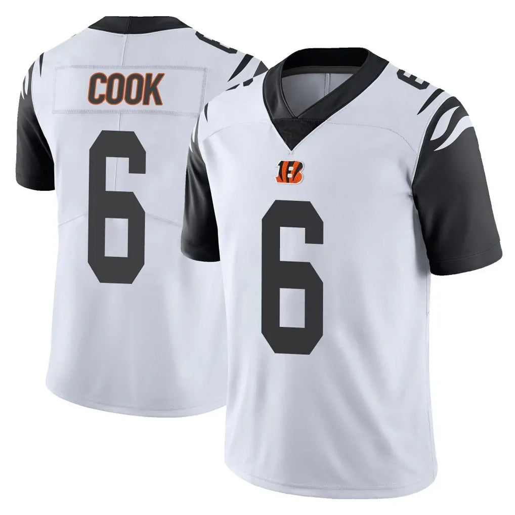 C.Bengals #6 Brian Cook Player White Color Rush Vapor Untouchable Limted Home Game Kdoa Stitched Jerseys