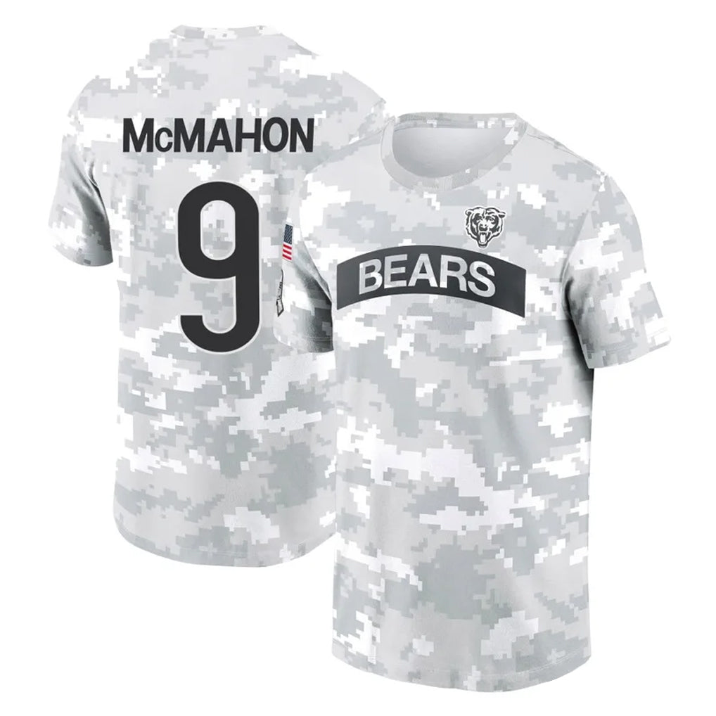 C.Bears #9 Jim McMahon Player Arctic Camo Salute to Service Performance T-Shirt Limited Kdoa Stitched Jerseys