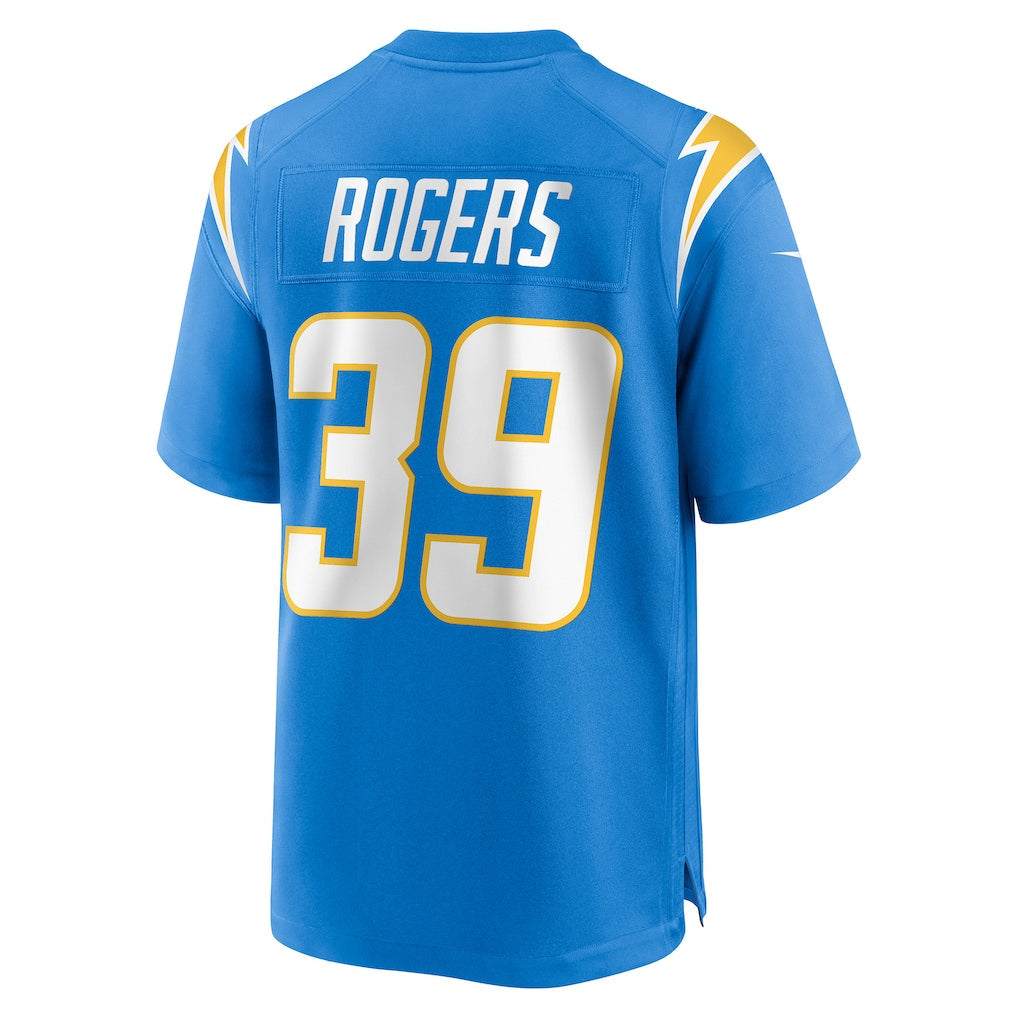 Kdoa LA.Chargers #39 Eric Rogers Powder Blue Team Game Jersey