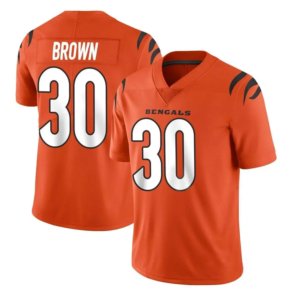 C.Bengals #30 Chase Brown Player Orange Vapor Untouchable Limited Home Game Kdoa Stitched Jerseys