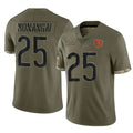 C.Bears #25 Kyle Monangai Player Olive Salute to Service Limited Game Kdoa Stitched Jerseys