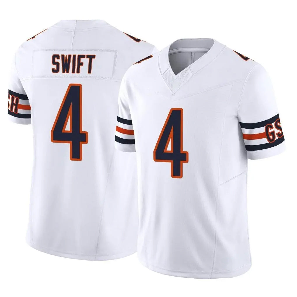 C.Bears #4 D'Andre Swift Player White Vapor F.U.S.E. Limited Home Game Kdoa Stitched Jerseys