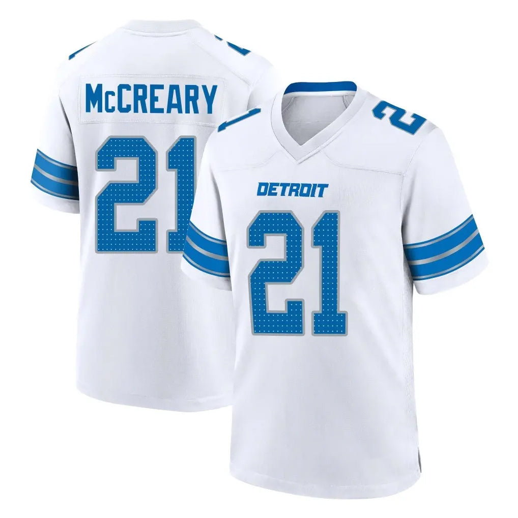 D.Lions #21 Roger McCreary Player White Alternate Home Game Kdoa Stitched Jerseys