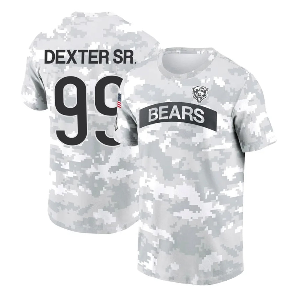 C.Bears #99 Gervon Dexter Sr. Player Arctic Camo Salute to Service Performance T-Shirt Limited Kdoa Stitched Jerseys