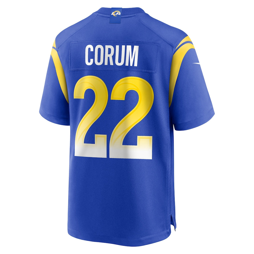 Kdoa LA.Rams #22 Blake Corum Royal Player Game Jersey
