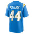Kdoa LA.Chargers #44 Scott Matlock Powder Blue Team Game Jersey