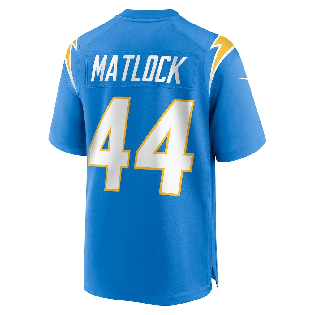 Kdoa LA.Chargers #44 Scott Matlock Powder Blue Team Game Jersey