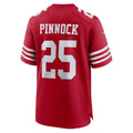 Kdoa SF.49ers #25 Jason Pinnock Scarlet Team Game Jersey