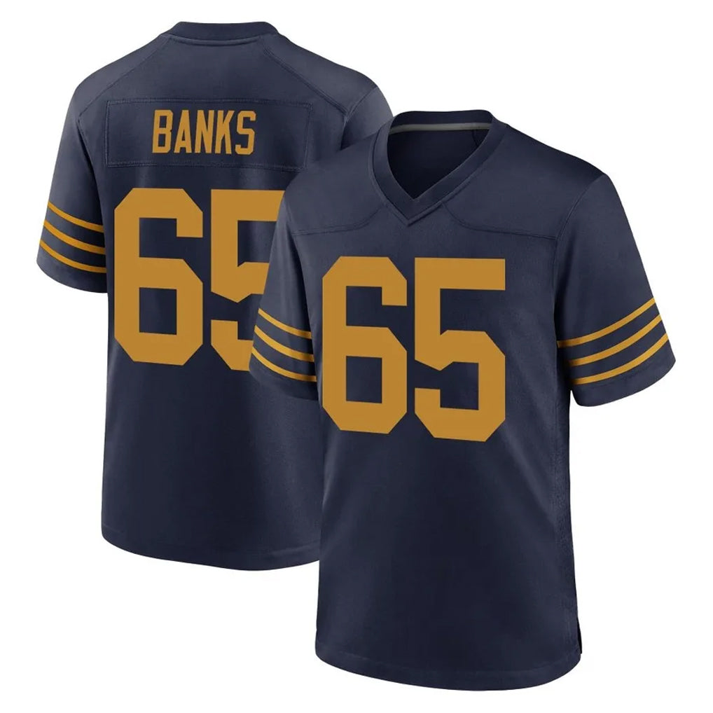 GB.Packers #65 Aaron Banks Player Navy The 1923 Classic Home Game Kdoa Stitched Jerseys