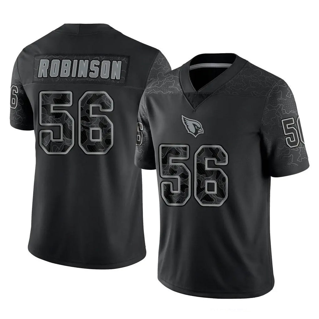 A.Cardinals #56 Darius Robinson Player Black RFLCTV Limited Home Game Kdoa Stitched Jerseys