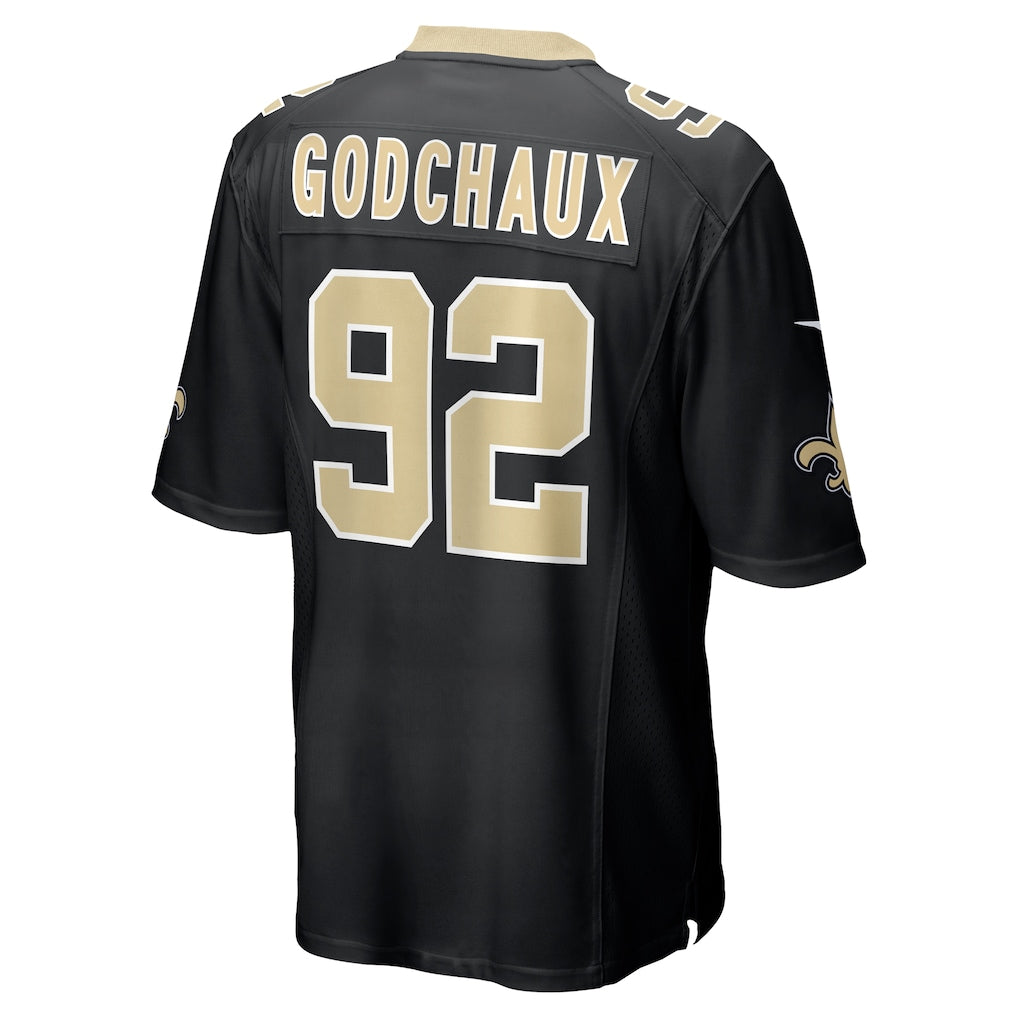 Kdoa NO.Saints #92 Davon Godchaux Black Team Game Jersey
