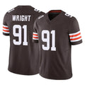 C.Browns #91 Alex Wright Player Brown Vapor F.U.S.E. Limited Home Game Kdoa Stitched Jerseys