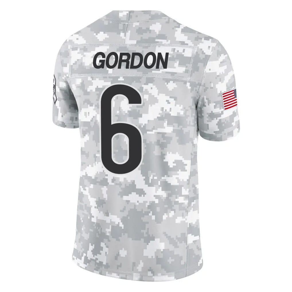 C.Bears #6 Kyler Gordon Player Arctic Camo Salute to Service Limited Kdoa Stitched Jerseys