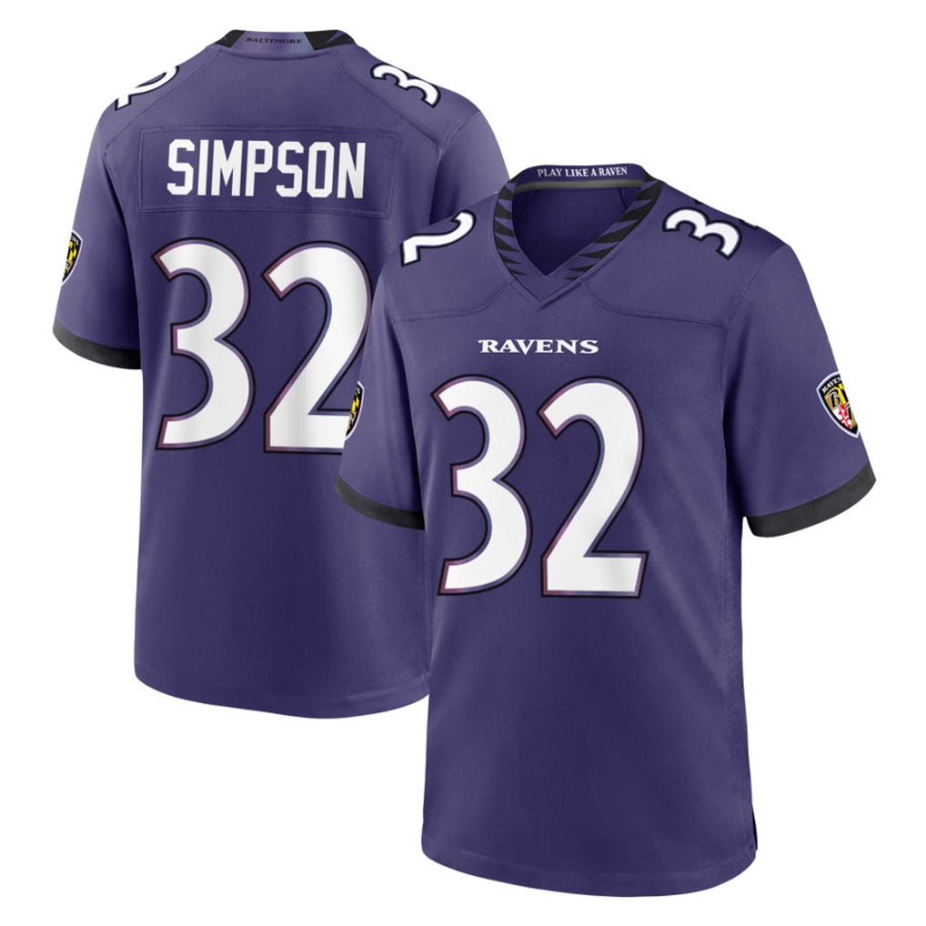 B.Ravens #32 Trenton Simpson Player Purple Limited Home Game Kdoa Stitched Jerseys