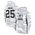 GB.Packers #25 Keisean Nixon Player Arctic Camo Salute to Service Hoodies Limited Game Kdoa Stitched Jerseys