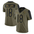 C.Bears #18 Caleb Williams Player Olive Salute to Service Limited Kdoa Stitched Jerseys