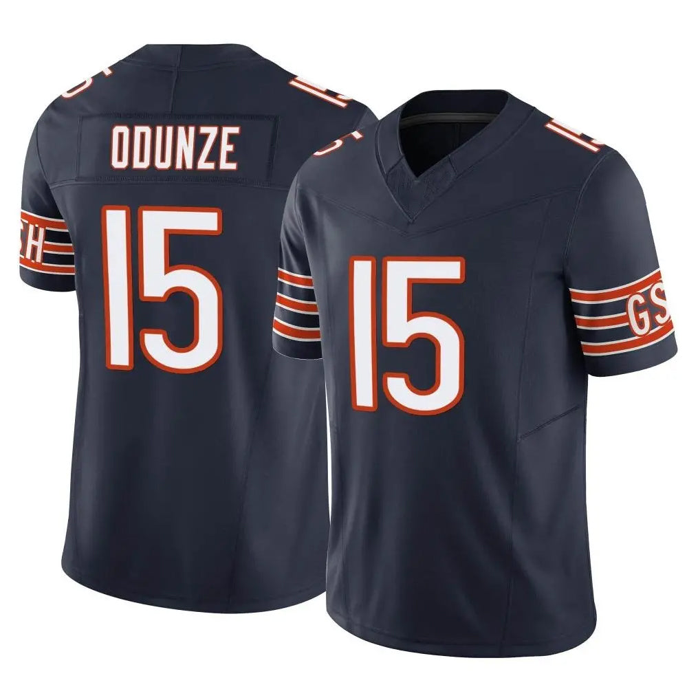 C.Bears #15 Rome Odunze Player Navy Vapor F.U.S.E. Limited Home Game Kdoa Stitched Jerseys