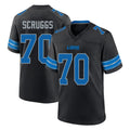 D.Lions #70 Juice Scruggs Player Black Alternate Home Game Kdoa Stitched Jerseys