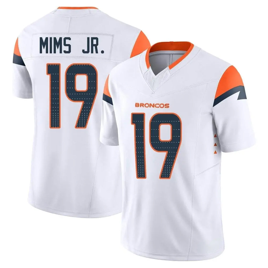 D.Broncos #19 Marvin Mims Jr. Player White Limited Vapor F.U.S.E. Home Game Kdoa Stitched Jerseys