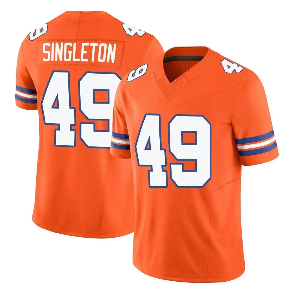 D.Broncos #49 Alex Singleton Player Orange Limited Alternate Vapor F.U.S.E. Throwback Game Kdoa Stitched Jerseys
