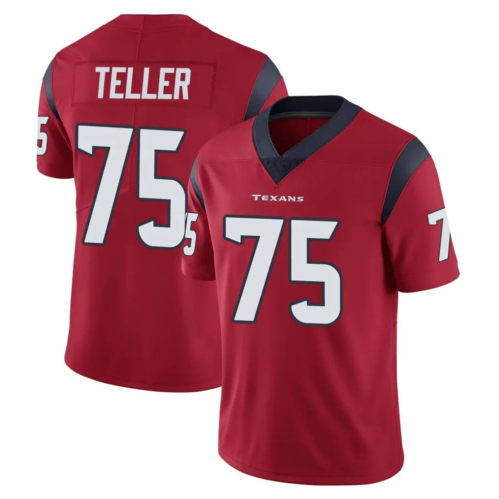 H.Texans #75 Wyatt Teller Player Red Limited Vapor Untouchable Home Game Kdoa Stitched Jerseys