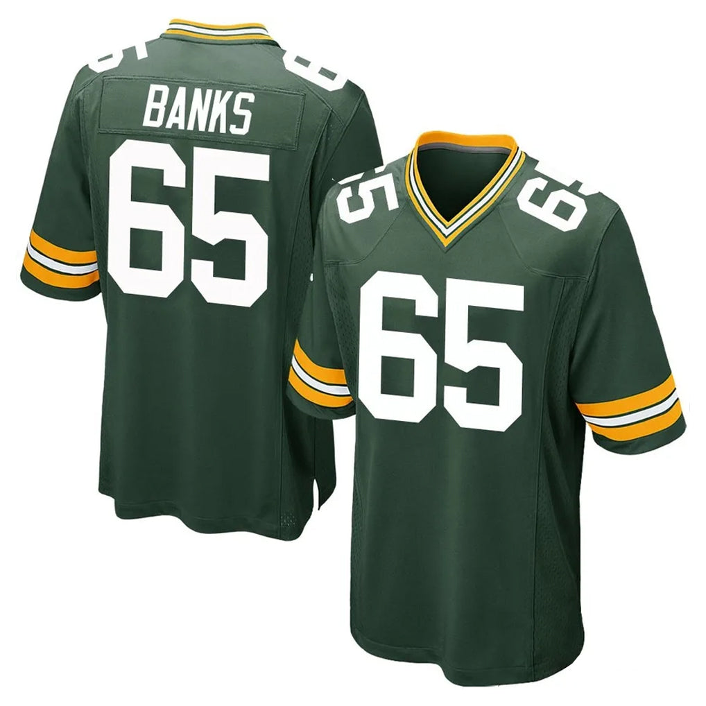 GB.Packers #65 Aaron Banks Player Green Home Game Kdoa Stitched Jerseys