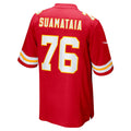 Kdoa KC.Chiefs #76 Kingsley Suamataia Red Game Jersey