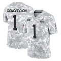 C.Browns #1 KC Concepcion Player Arctic Camo Salute to Service Limited Home Game Kdoa Stitched Jerseys