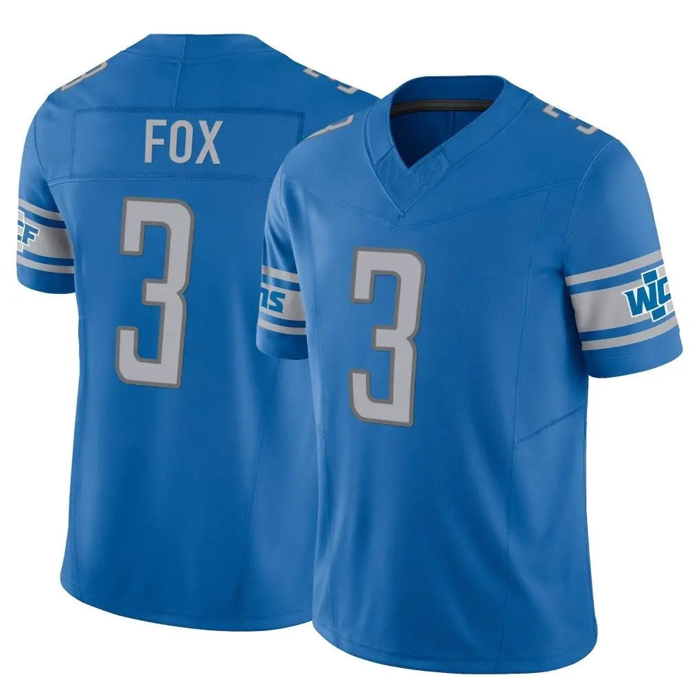 D.Lions #3 Jack Fox Player Blue Vapor F.U.S.E. Limited Home Game Kdoa Stitched Jerseys