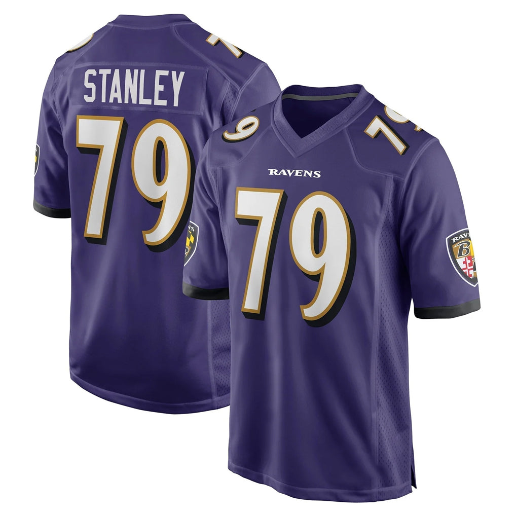 B.Ravens #79 Ronnie Stanley Player Purple Game Home Kdoa Stitched Jerseys