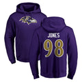 B.Ravens #98 Travis Jones Player Purple Salute to Service Pullover Hoodie Kdoa Stitched Jerseys