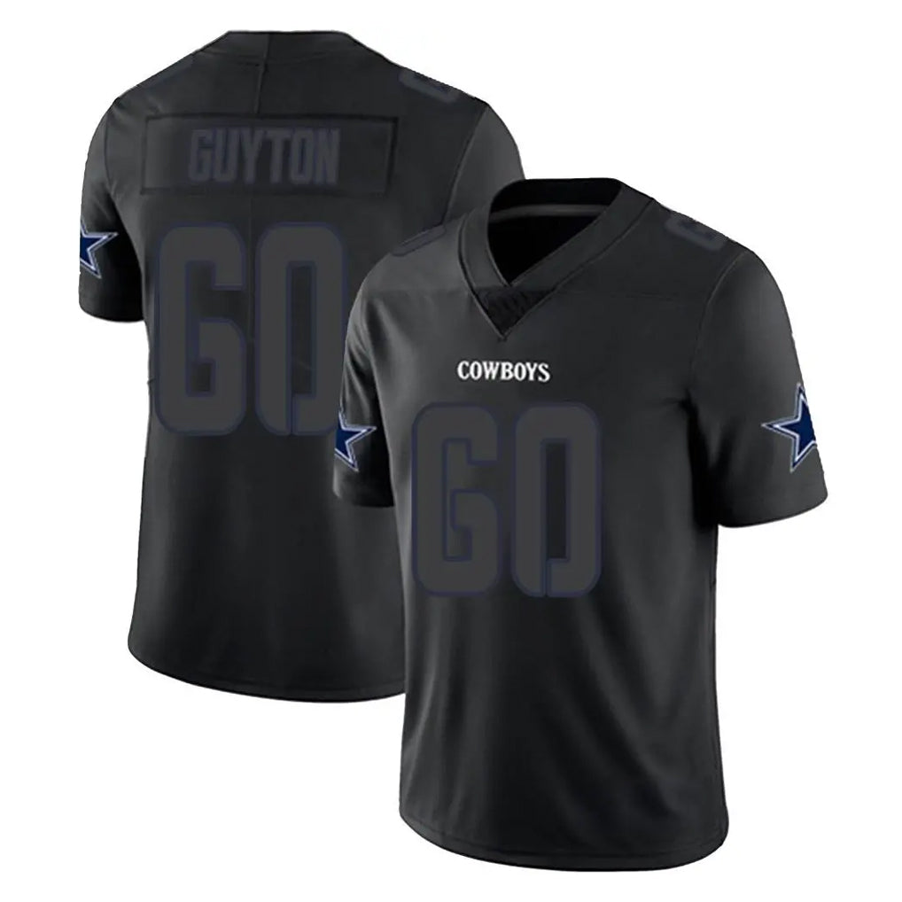 D.Cowboys #60 Tyler Guyton Player Black Impact Limited Home Game Xdoa Stitched Jerseys