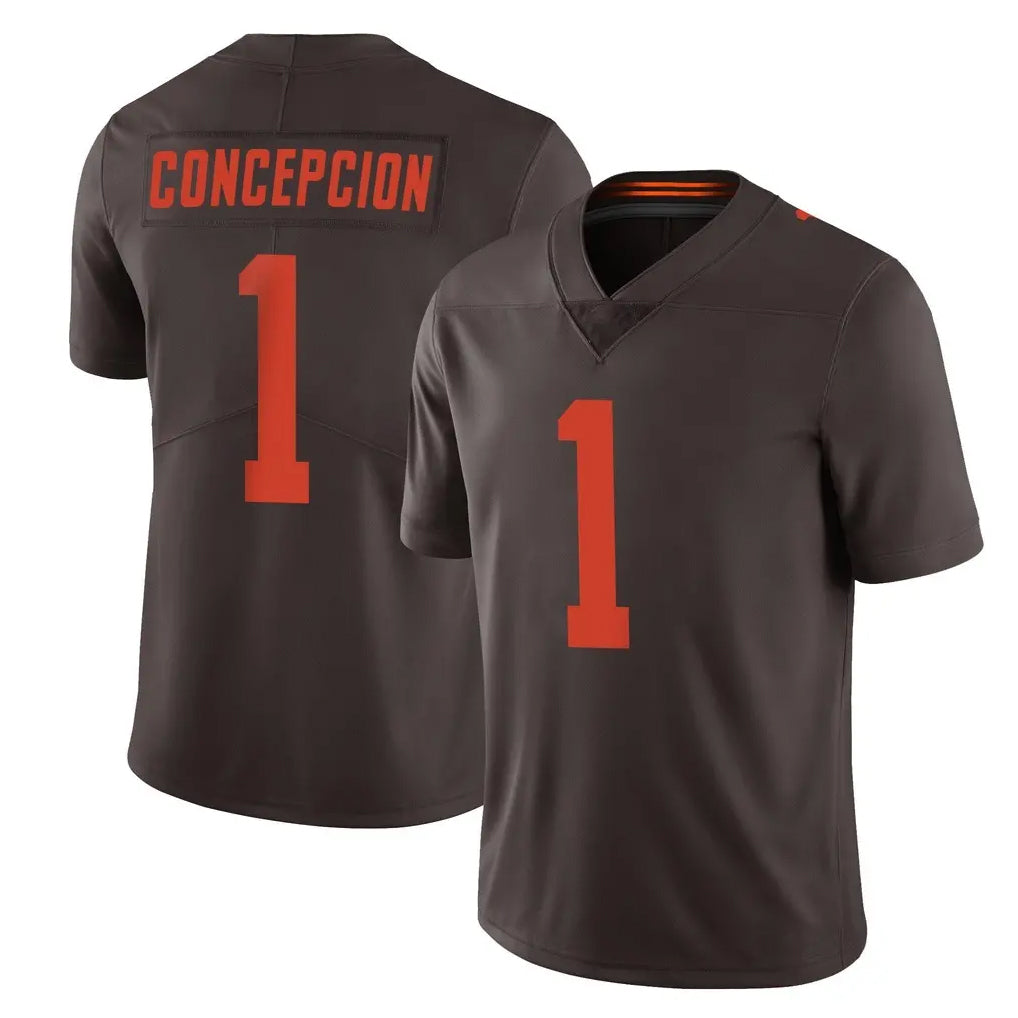 C.Browns #1 KC Concepcion Player Browns Color Rush Limited Home Game Kdoa Stitched Jerseys