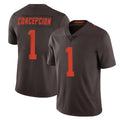 C.Browns #1 KC Concepcion Player Browns Color Rush Limited Home Game Kdoa Stitched Jerseys