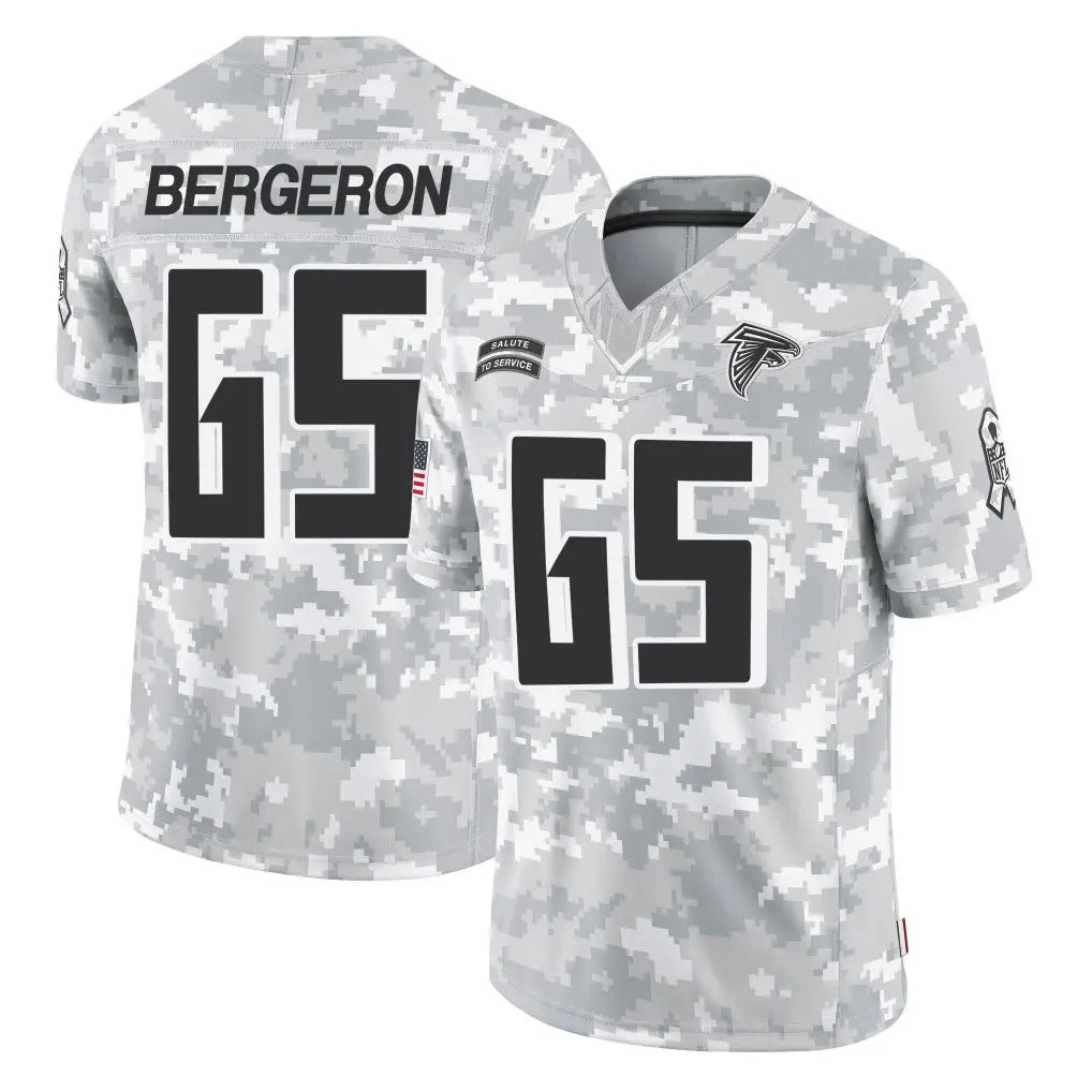 A.Falcons #65 Matthew Bergeron Player Camo Salute to Service Limited Kdoa Stitched Jerseys