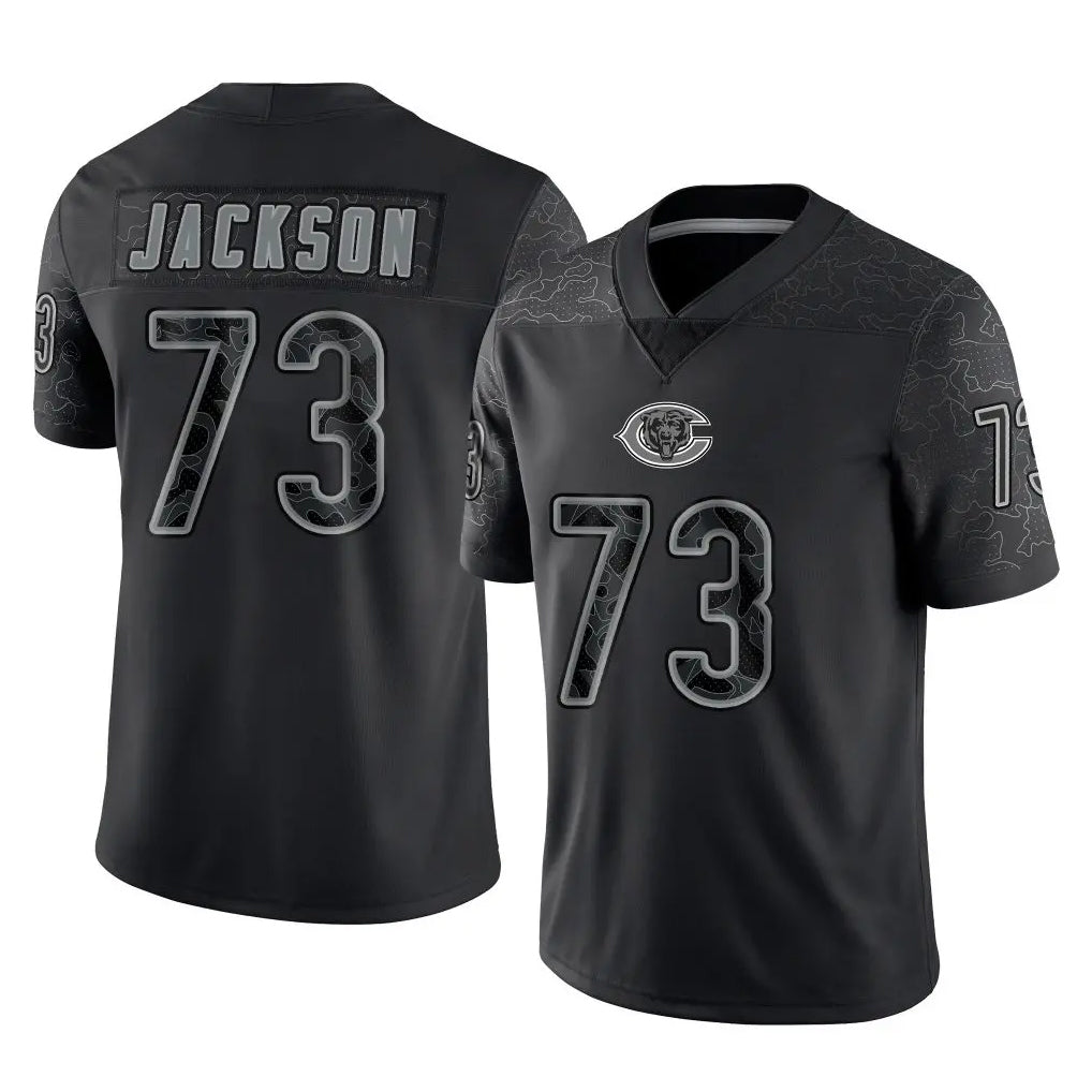 C.Bears #73 Jonah Jackson Player Black REFLECTIVE Limited Game Kdoa Stitched Jerseys