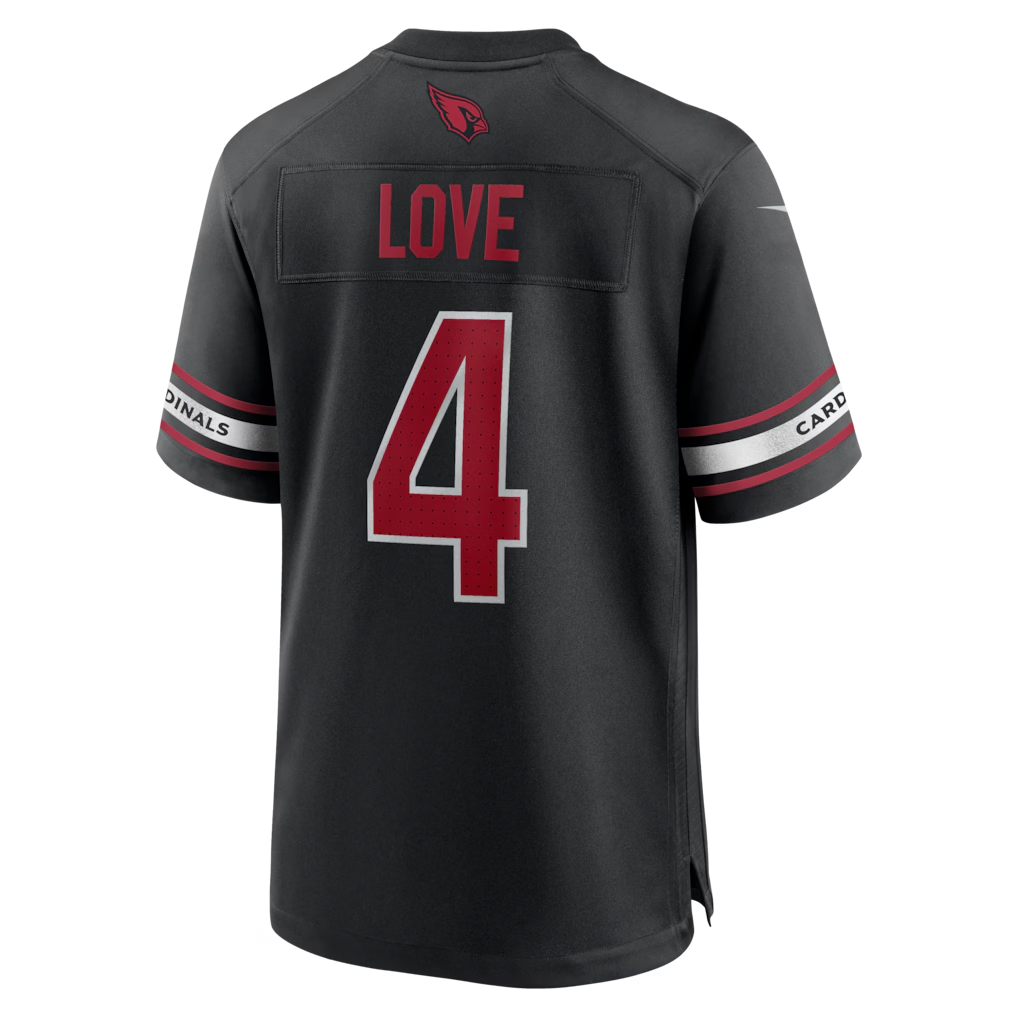 Kdoa A.Cardinals #4 Jeremiyah Love Black Game Player Stitched Jerseys