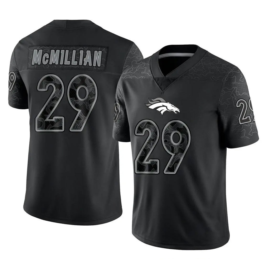 D.Broncos #29 Ja'Quan McMillian Player Black Reflective Limited Kdoa Stitched Jerseys