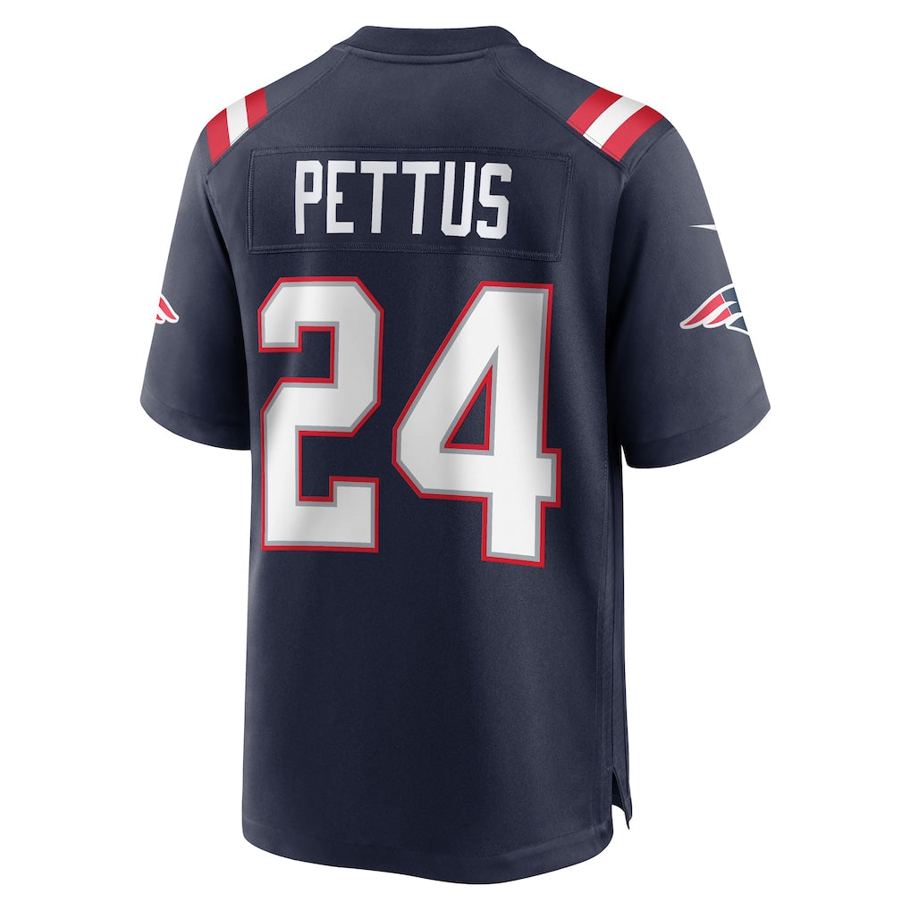 Kdoa NE.Patriots #24 Dell Pettus Navy Game Retired Player Jersey