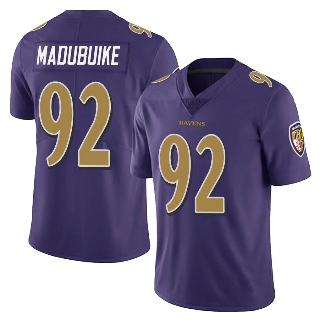 B.Ravens #92 Nnamdi Madubuike Player Purple Color Rush Vapor Untouchable Limited Home Game Kdoa Stitched Jerseys