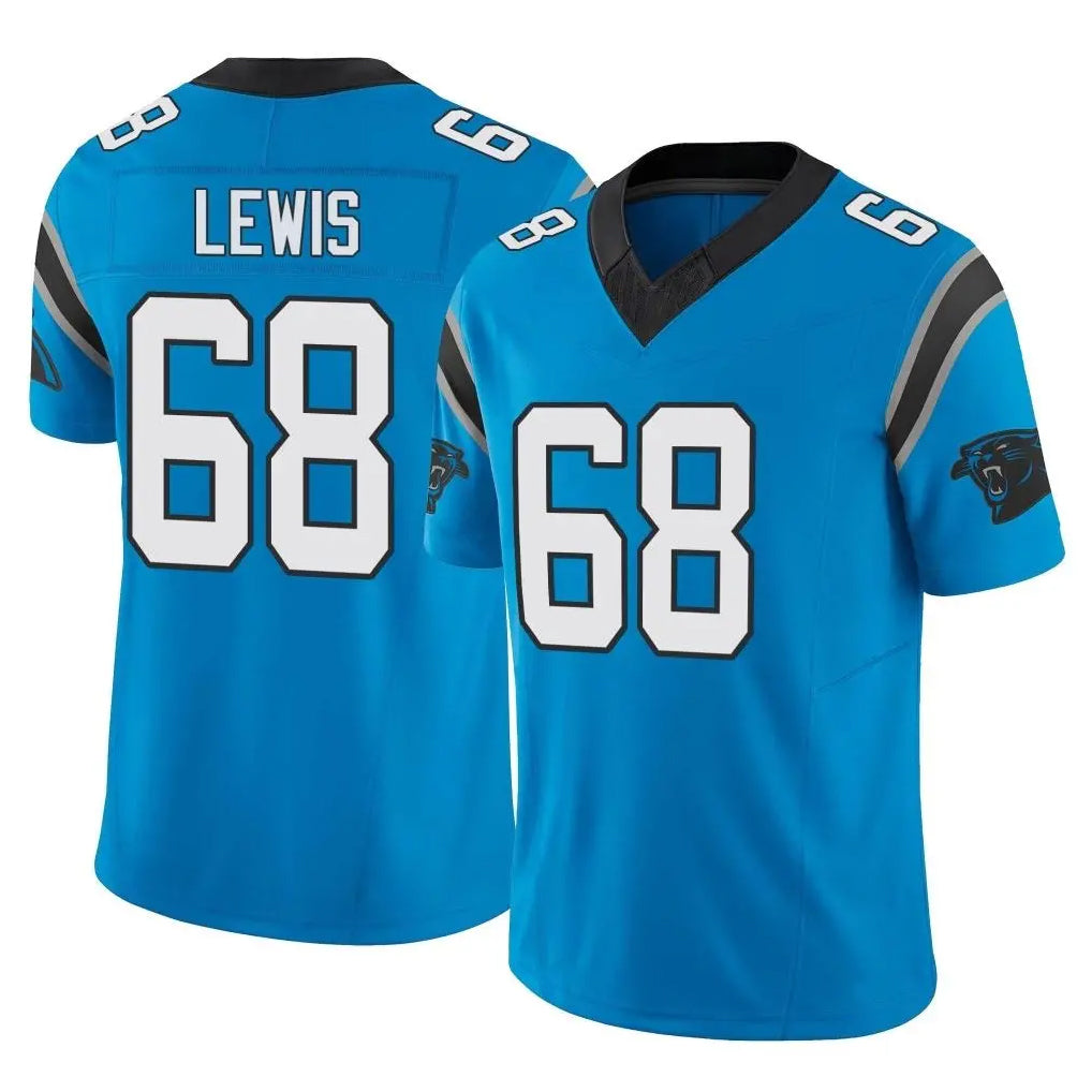 C.Panthers #68 Damien Lewis Player Blue Vapor F.U.S.E. Limited Home Game Kdoa Stitched Jerseys