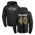 B.Ravens #40 Teddye Buchanan Player Black Pullover Hoodie Kdoa Stitched Jerseys